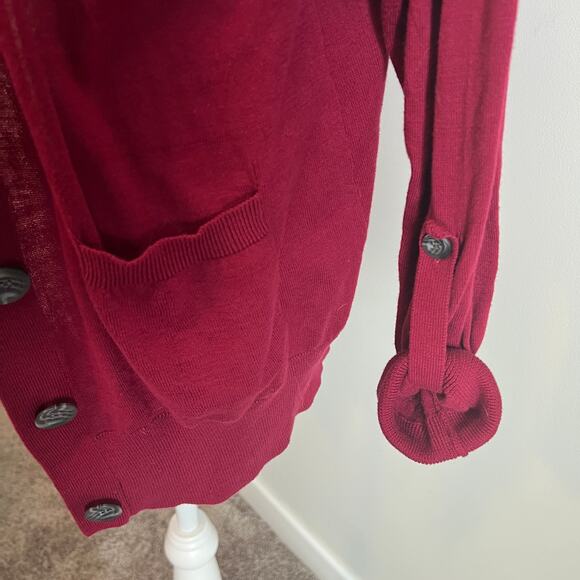 Relativity Women's Dark Red Long Sleeve Hooded Knit Cardigan - Size XL - NWT - Picture 9 of 10